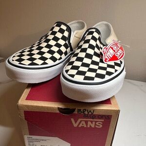 Black and White slip on vans